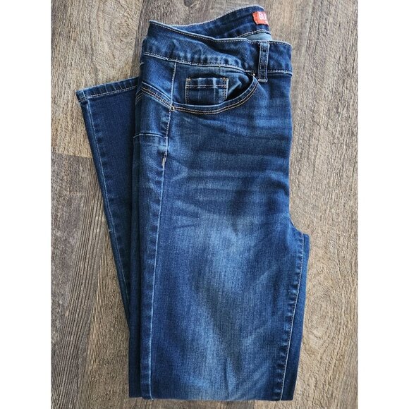 Wax Jean Butt, I Love You! Distressed Dark Blue Jeans Button Zip Size 13 (30x28) - Picture 1 of 7